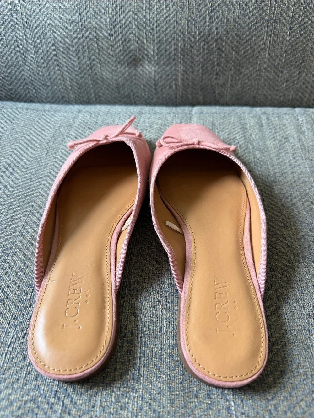 J crew Women’s Faux Leather Suede ballerina mules Size: 7